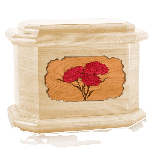 Carnation Maple Octagon Cremation Urn