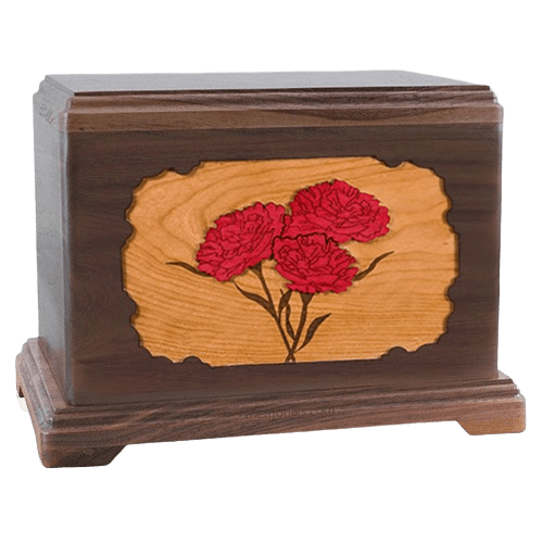 Carnation Walnut Hampton Cremation Urn