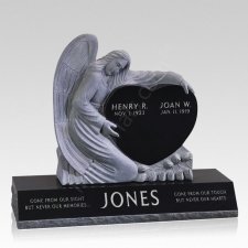 Carved Angel Upright Headstone