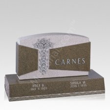 Carved Flowers Grave Headstone