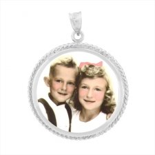 Charm Silver Photo Pendant