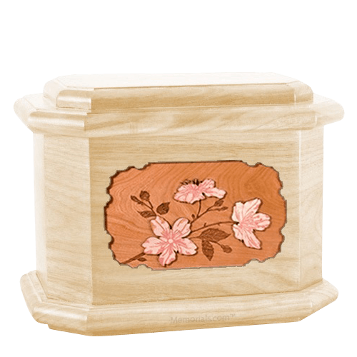 Cherry Blossom Maple Octagon Cremation Urn