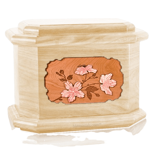 Cherry Blossom Maple Octagon Cremation Urn