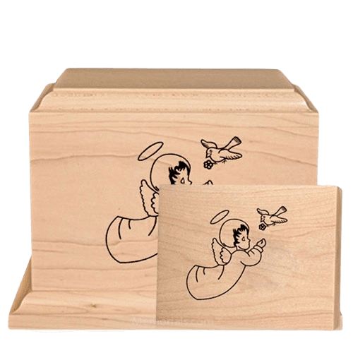 Cherub Children Wood Cremation Urns