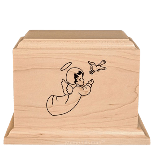 Cherub Children Wood Urn