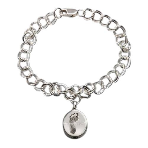 Chic 14k White Gold Cremation Print Bracelet