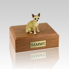 Chihuahua White & Tan Large Dog Urn