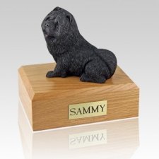 Chow Black Sitting Dog Urns