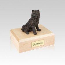 Chow Bronze Small Dog Urn