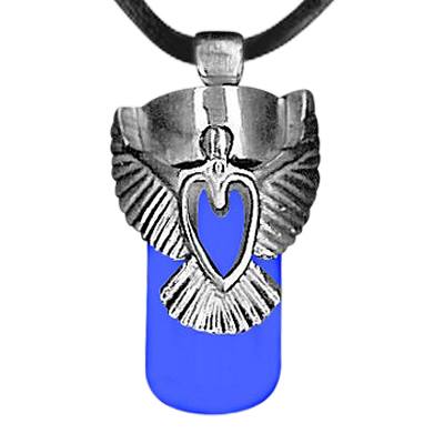 Angel Heart Blue Cremation Necklace