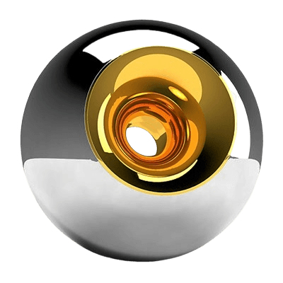 Chrome Gold Orb Urn