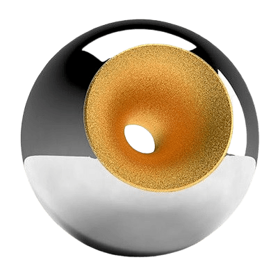 Chrome Gold Splice Orb Urn