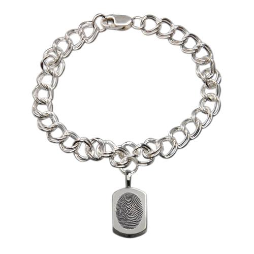 Classic 14k White Gold Cremation Print Bracelet