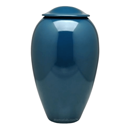 Classic Blue Metal Cremation Urn