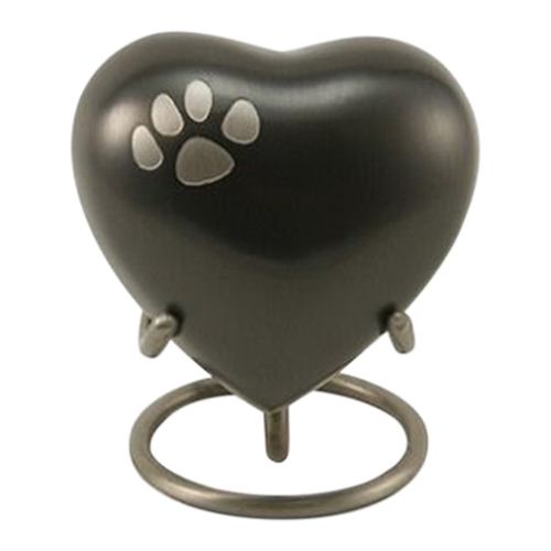 Classic Paw Print Heart Slate Urn