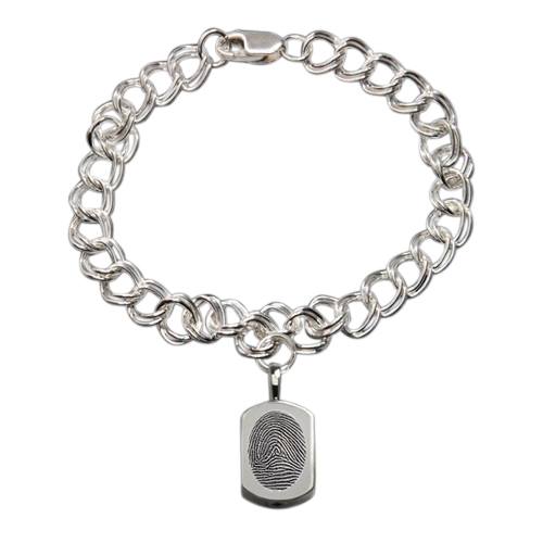 Classic Sterling Cremation Print Bracelet