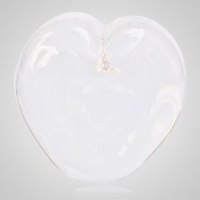 Clear Cremation Ash Glass Heart