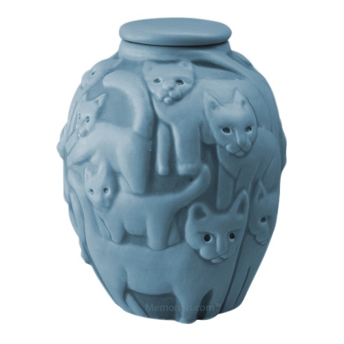Clever Cat Blue Fog Cremation Urn
