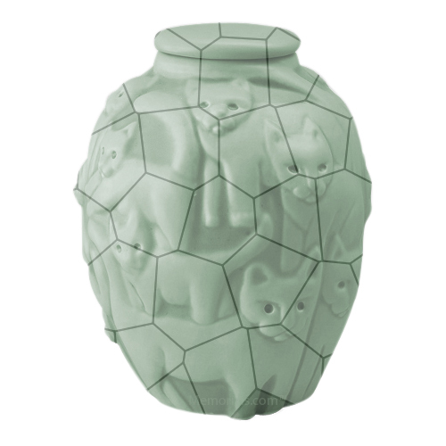 Clever Cat Celadon Crackle Cremation Urn