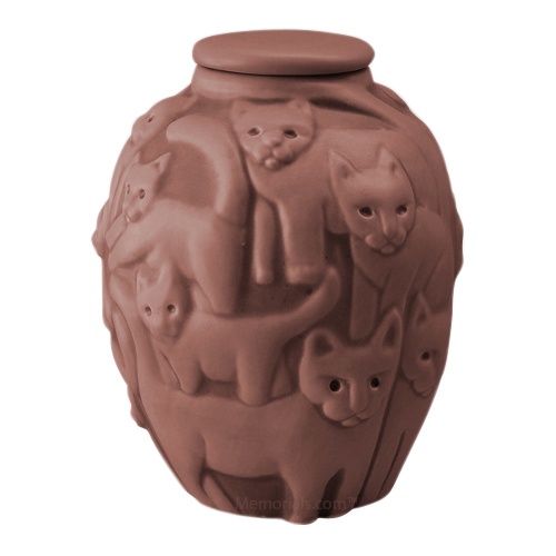 Clever Cat Claret Cremation Urn