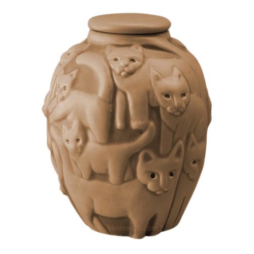 Clever Cat Mustard Cremation Urn