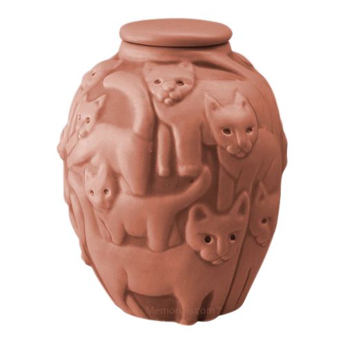 Clever Cat Terra Cotta Cremation Urn