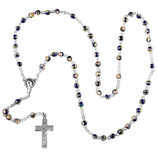 Cloisonne Silver Cremation Rosary