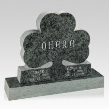 Clover Leave Companion Granite Headstone