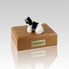 Cocker Black & White Medium Dog Urn