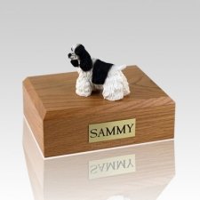 Cocker Black & White Dog Urns