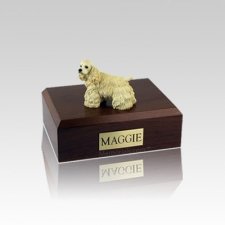 Cocker Blond Standing Small Dog Urn