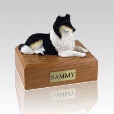 Collie Tri-Color Lying X Large Dog Urn