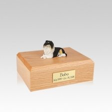 Collie Tri-Color Resting Small Dog Urn