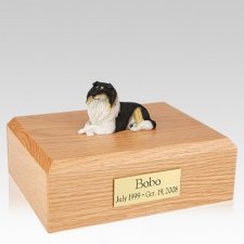 Collie Tri-Color Resting Dog Urns