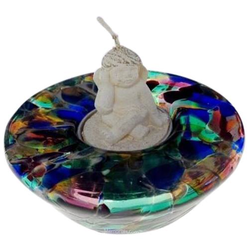 Colorburst Candle Glass Pet Urn