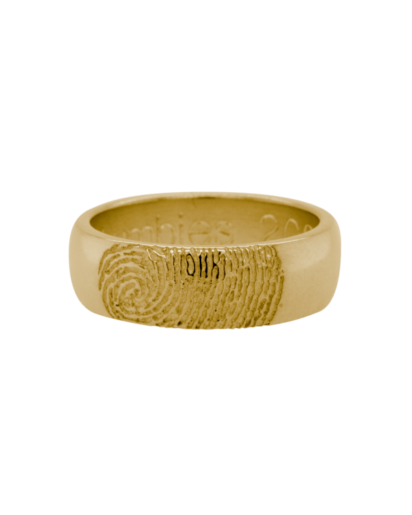 Partial Fingerprint Yellow Gold Ring