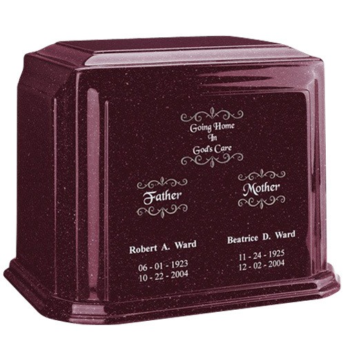 Burgundy Marble Urn For Two