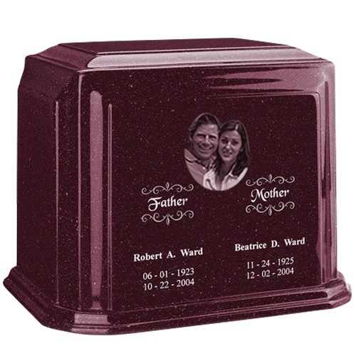 Picture Burgundy Marble Urn For Two