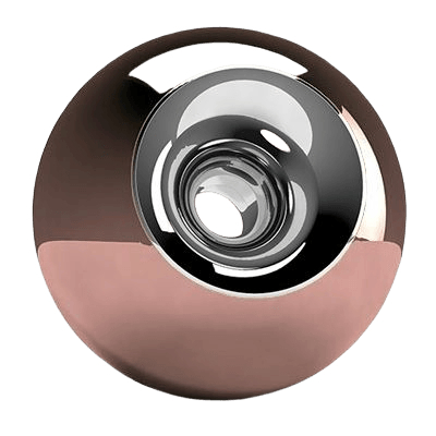 Copper Chrome Orb Urn