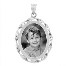 Cordon Silver Etched Pendant