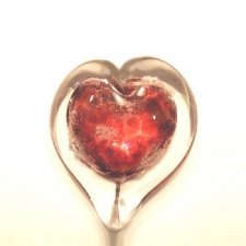 Crimson Heart Small Glass Cremation Keepsake