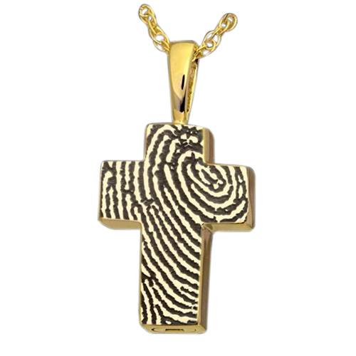 Cross 14k Gold Cremation Print Keepsake