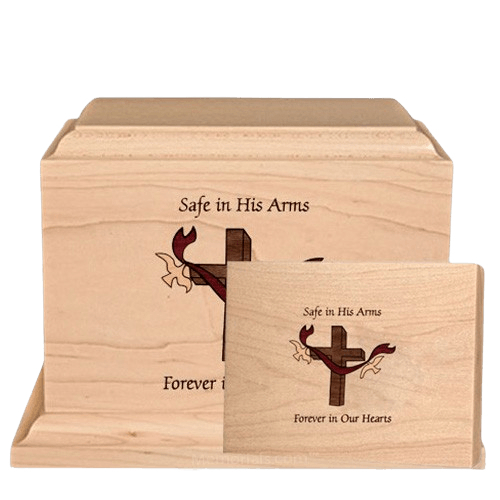 Cross Children Wood Cremation Urns