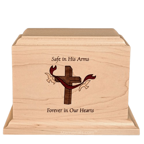 Cross Children Wood Urn