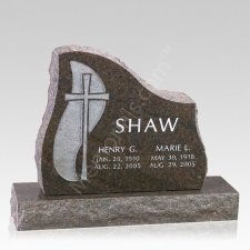 Cross Companion Granite Headstone