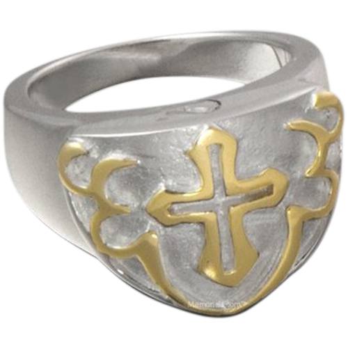 Cross Shield Cremation Ring