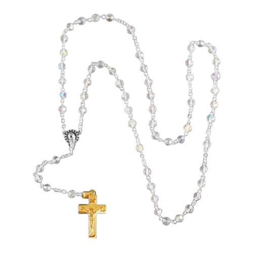 Crystal Gold Cremation Rosary