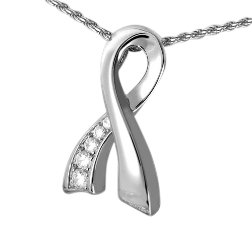 Crystal Ribbon Cremation Pendant III