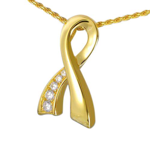 Crystal Ribbon Cremation Pendant II