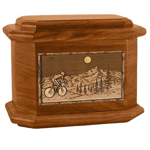 Cycling Mahogany Octagon Cremation Urn